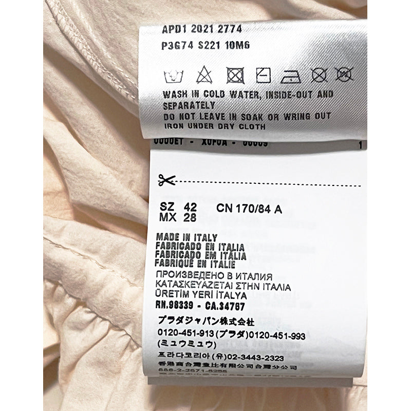 sz 42 NEW $3150 PRADA Ecru Cotton Chambray NAUTICAL MERMAID OCTOPUS Shirt DRESS