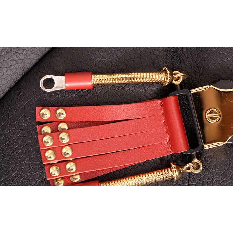 NEW $650 PRADA Red Leather & Metal ROBOT Buckle Clip Bag FOB KEY CHAIN RING NIB