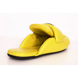 36.5 NEW $1,020 PRADA Cedro Yellow Padded Soft Leather SABOT FLATS LOGO LOAFERS