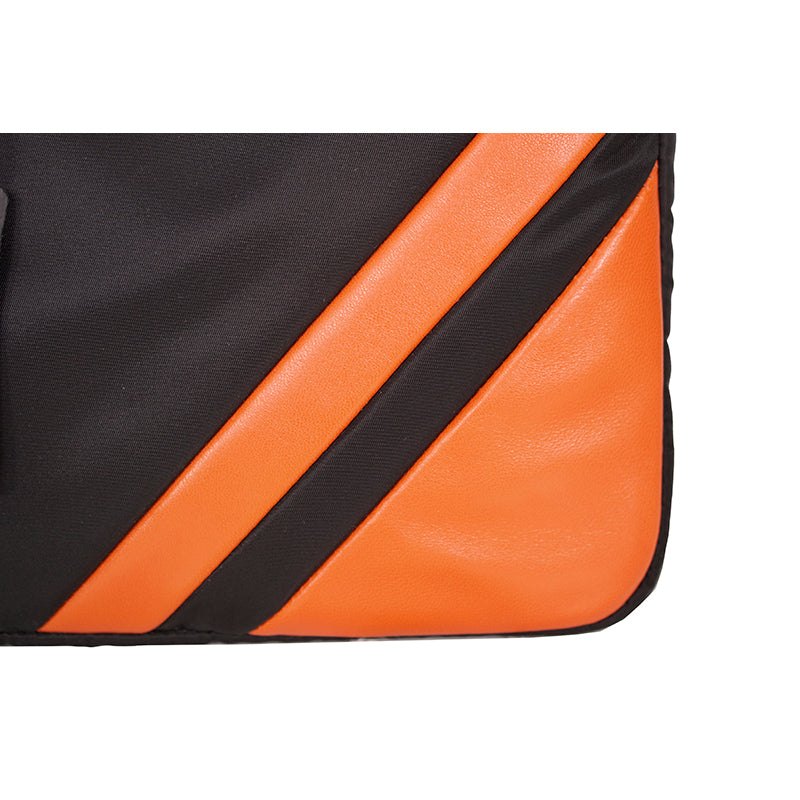 NEW $750 PRADA MEN Black Nylon SPORTY ORANGE Leather PADDED TECH Travel BAG NWT