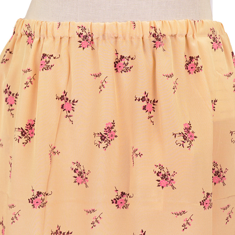 SZ 44 NEW $890 MIU MIU VINTAGE 2013 Orange Floral Print Silk LACE TRIM HEM SKIRT