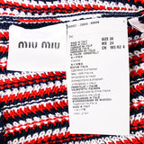 sz 38 NEW $1,790 MIU MIU Red White Blue CROCHET KNIT Cute SPRING SUMMER SKIRT XS