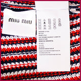 sz 38 NEW $1,790 MIU MIU Red White Blue CROCHET KNIT Cute SPRING SUMMER SKIRT XS