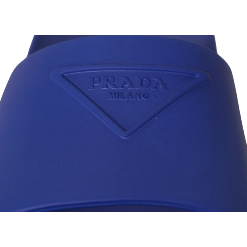 37/38 NEW $525 PRADA Women's EVA Rubber Triangle Logo Lug Sole 20mm SLIDE SANDALS