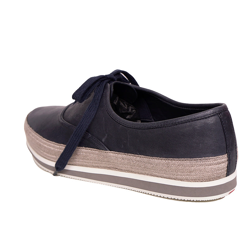 UK 11.5 US 12.5 NEW $790 PRADA Aged Leather ESPADRILLE HYBRID Line A SNEAKERS