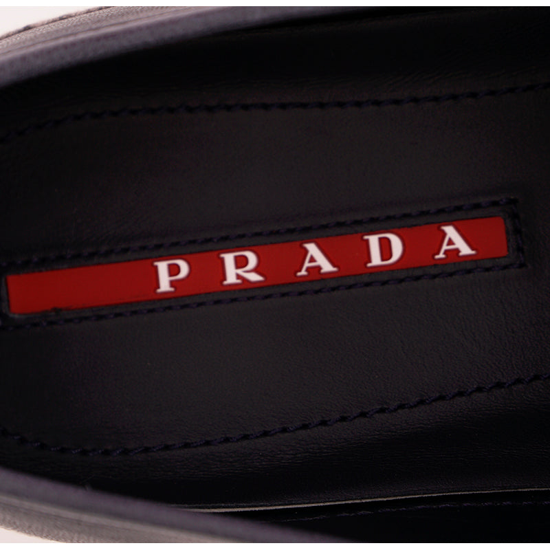 UK 11.5 US 12.5 NEW $650 PRADA Aged Leather ESPADRILLE HYBRID Line A SNEAKERS