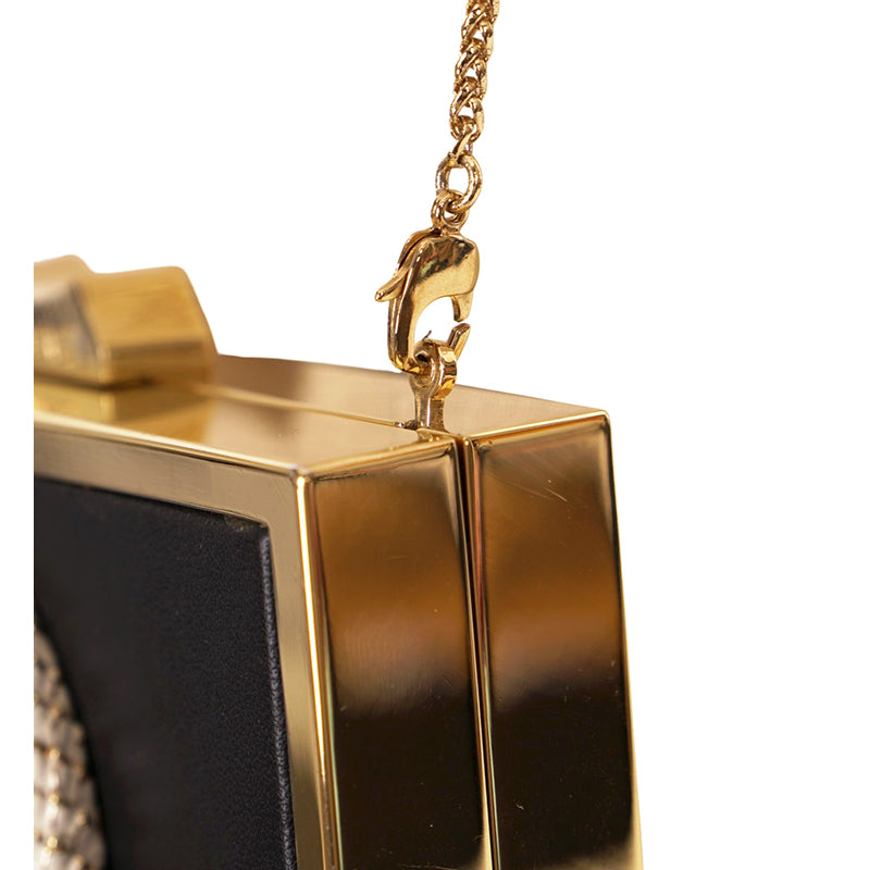 VINTAGE $2495 ROBERTO CAVALLI Leather JEWELED DRAGON Minaudière BOX CLUTCH BAG
