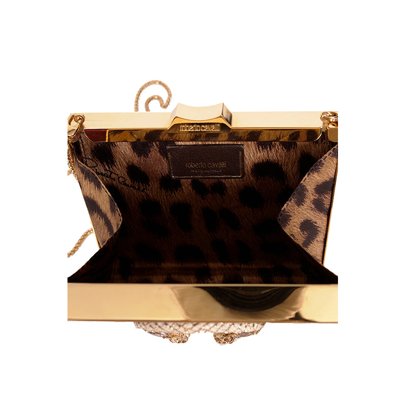 VINTAGE $2495 ROBERTO CAVALLI Leather JEWELED DRAGON Minaudière BOX CLUTCH BAG