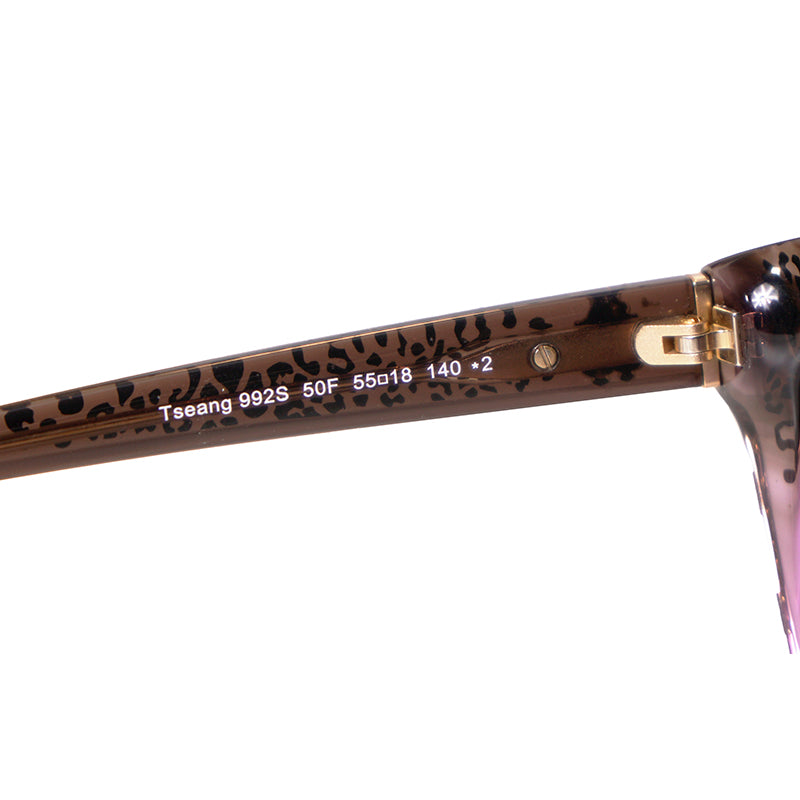 NEW $345 ROBERTO CAVALLI Purple GOLD RC LOGO LEOPARD Oversize Cat Eye SUNGLASSES