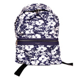 NEW $1150 SAINT LAURENT Blue TROPICAL HIBISCUS FLORAL Canvas CITY BACKPACK Bag