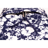 NEW $1150 SAINT LAURENT Blue TROPICAL HIBISCUS FLORAL Canvas CITY BACKPACK Bag