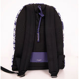 NEW $1150 SAINT LAURENT Blue TROPICAL HIBISCUS FLORAL Canvas CITY BACKPACK Bag
