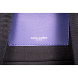 NEW $1150 SAINT LAURENT Blue TROPICAL HIBISCUS FLORAL Canvas CITY BACKPACK Bag