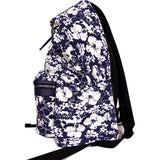 NEW $1150 SAINT LAURENT Blue TROPICAL HIBISCUS FLORAL Canvas CITY BACKPACK Bag