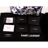 NEW $1150 SAINT LAURENT Blue TROPICAL HIBISCUS FLORAL Canvas CITY BACKPACK Bag