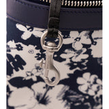 NEW $1150 SAINT LAURENT Blue TROPICAL HIBISCUS FLORAL Canvas CITY BACKPACK Bag