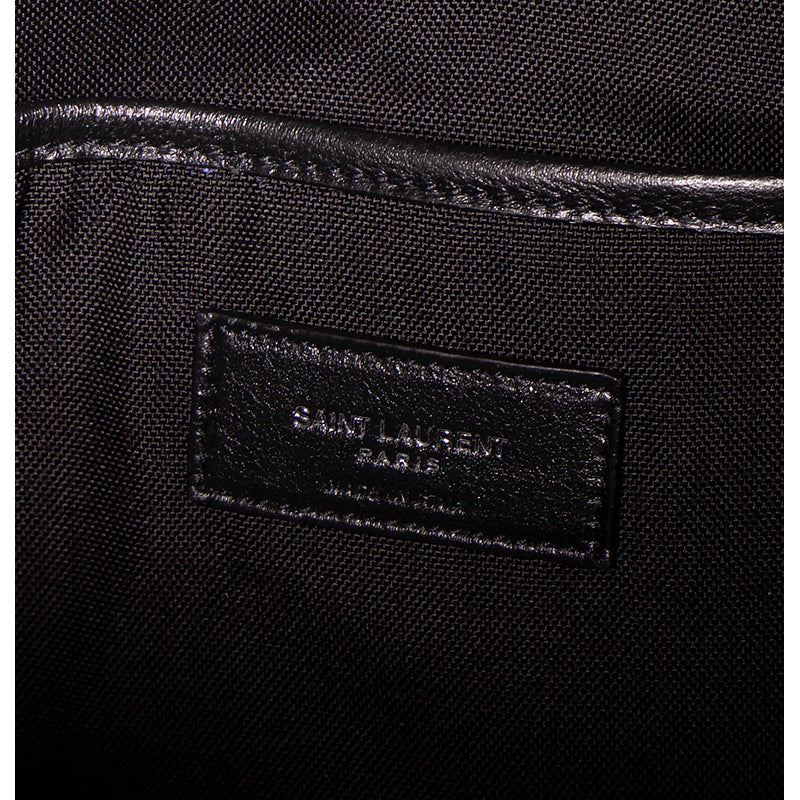 NEW $1150 SAINT LAURENT Blue TROPICAL HIBISCUS FLORAL Canvas CITY BACKPACK Bag