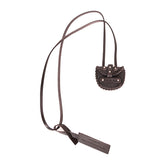 NEW $395 SAINT LAURENT RUNWAY Black Aged Leather BOHO Mini POUCH NECKLACE NWT