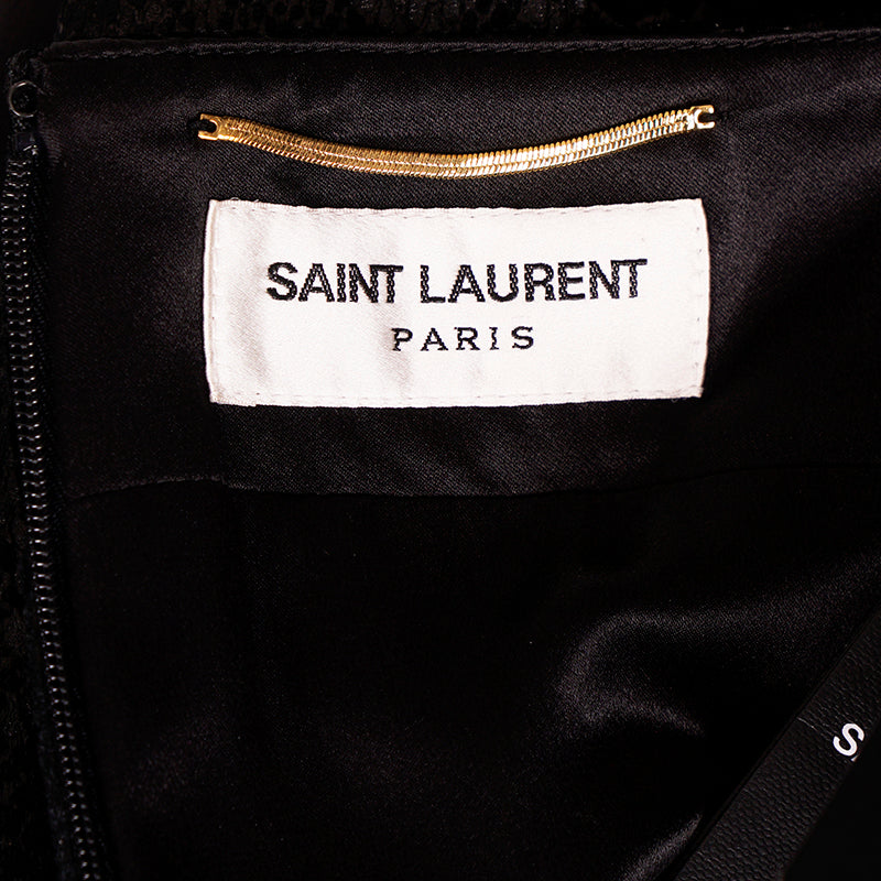 36 XS NEW $1,690 SAINT LAURENT Black Silk Blend SNAKESKIN PRINT A-Frame SKIRT