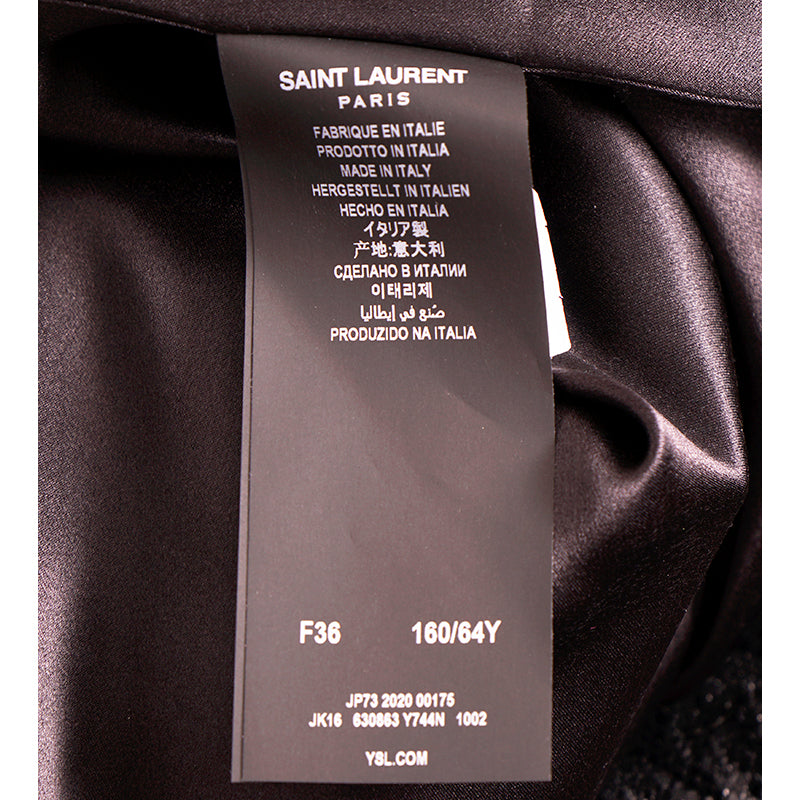 36 XS NEW $1,690 SAINT LAURENT Black Silk Blend SNAKESKIN PRINT A-Frame SKIRT