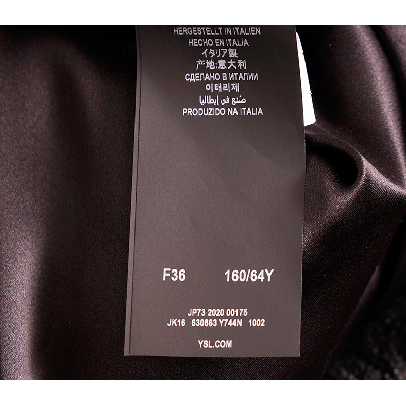 36 XS NEW $1,690 SAINT LAURENT Black Silk Blend SNAKESKIN PRINT A-Frame SKIRT