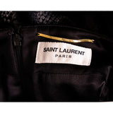 36 XS NEW $1,690 SAINT LAURENT Black Silk Blend SNAKESKIN PRINT A-Frame SKIRT