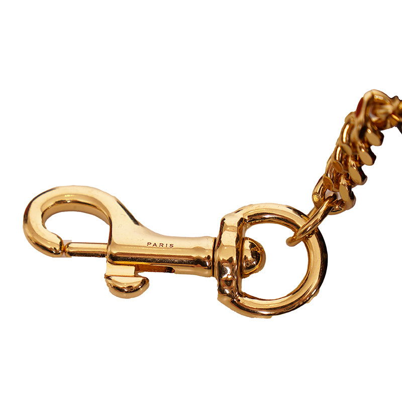 NEW $575 SAINT LAURENT Pink TWEED & LEATHER YSL Keyring Jamie CUBE BAG CHARM