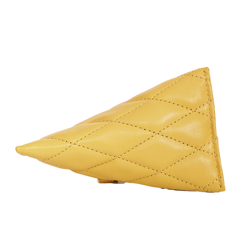 NEW $395 SAINT LAURENT Sunflower Yellow Quilted Leather Berlingo BAG CHARM KEY