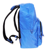 NEW $1,250 VERSACE Blue Nylon LA MEDUSA LOGO Travel Bag BACKPACK - PURPLE LINING