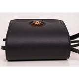 NEW $1575 VERSACE Black Leather GOLD LA MEDUSA LOGO Crossbody SMALL FLAP BAG NWT