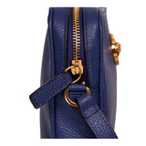 NEW $,1100 VERSACE Mens Blue Leather GOLD MEDUSA LOGO Crossbody Travel Small BAG