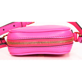 NEW $850 VERSACE Pink Leather GOLD BIGGIE MEDUSA LOGO Crossbody Phone Camera BAG