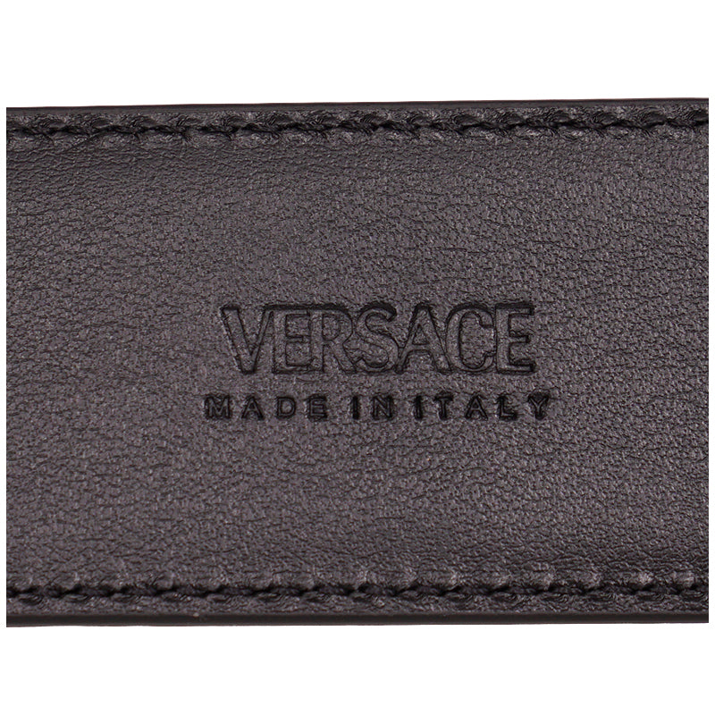 36/90 NEW $900 VERSACE Men's WINGED MEDUSA LARGE BUCKLE Black Leather BELT