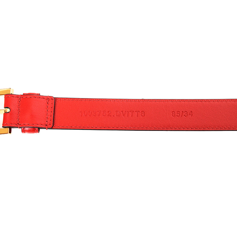 NEW $600 VERSACE Woman's Red Leather GOLD MEDUSA LOGO BUCKLE Classic BELT