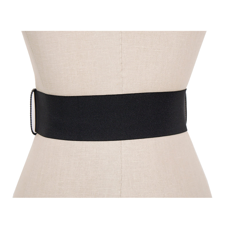 sz XS/L/XL NEW $850 VERSACE Black Leather Elastic LARGE MEDUSA BUCKLE Wide '95 BELT