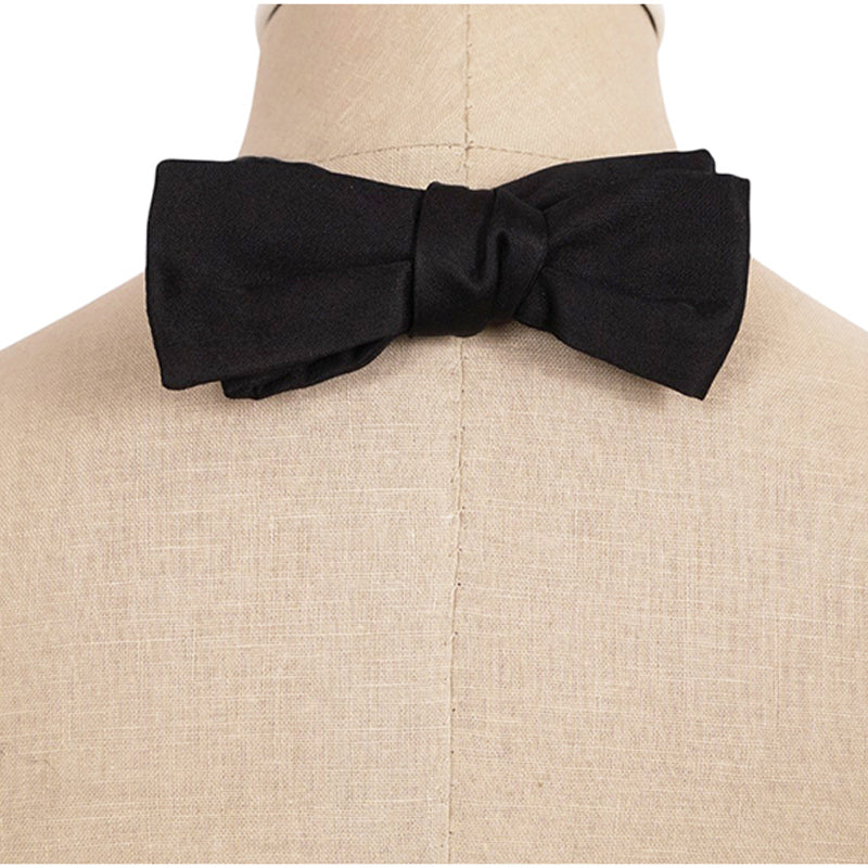 NEW $225 VERSACE Men Black Solid Pre-Tied Adjustable FORMAL BOW TIE One Size NWT