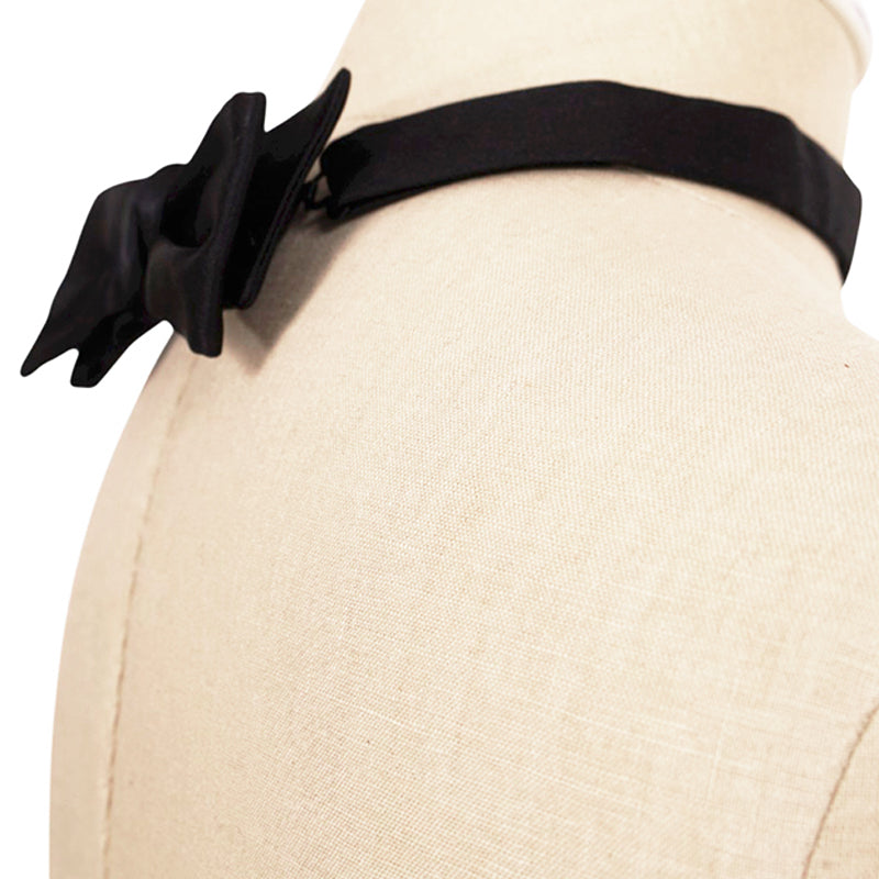 NEW $225 VERSACE Men Black Solid Pre-Tied Adjustable FORMAL BOW TIE One Size NWT