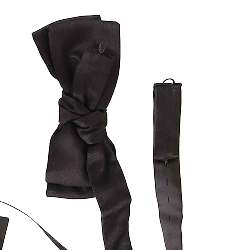 NEW $225 VERSACE Men Black Solid Pre-Tied Adjustable FORMAL BOW TIE One Size NWT