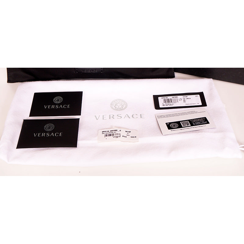NEW $595 VERSACE Black Nylon LA MEDUSA LOGO Wristlet CLUTCH Pouch BAG NIB