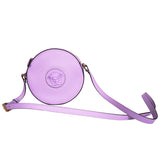 NEW $1295 VERSACE RUNWAY Lilac Leather LA MEDUSA HEAD LOGO Disco Round BAG NWT