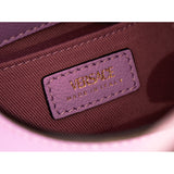 NEW $1295 VERSACE RUNWAY Lilac Leather LA MEDUSA HEAD LOGO Disco Round BAG NWT
