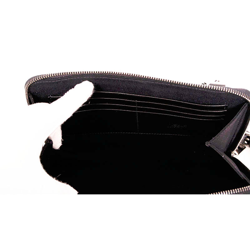 NEW $1415 VERSACE Black Gray LA GRECA Coated Canvas BAG w/ STRAP & 2 POUCHES SET