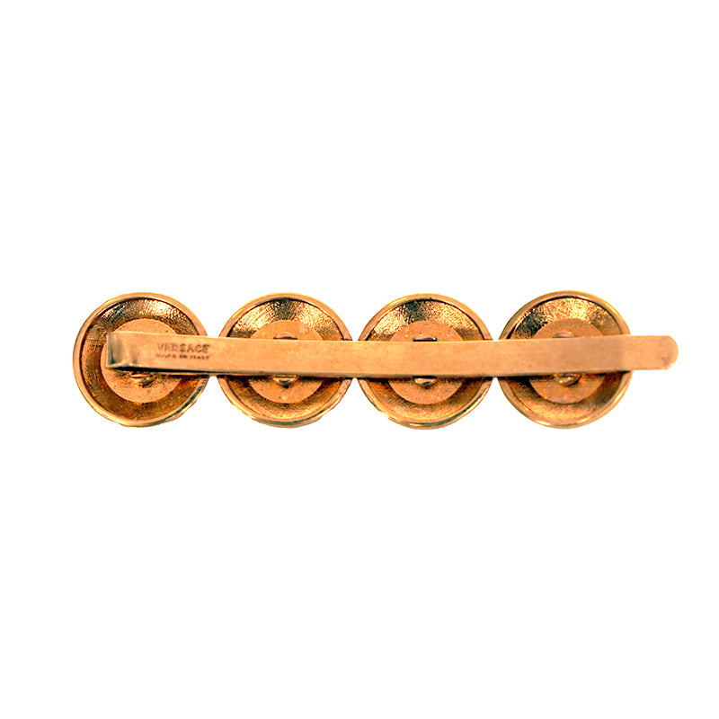 NEW $275 VERSACE Tribute RUNWAY Gold Tone Brass MEDUSA COIN Barrette HAIR SLIDE