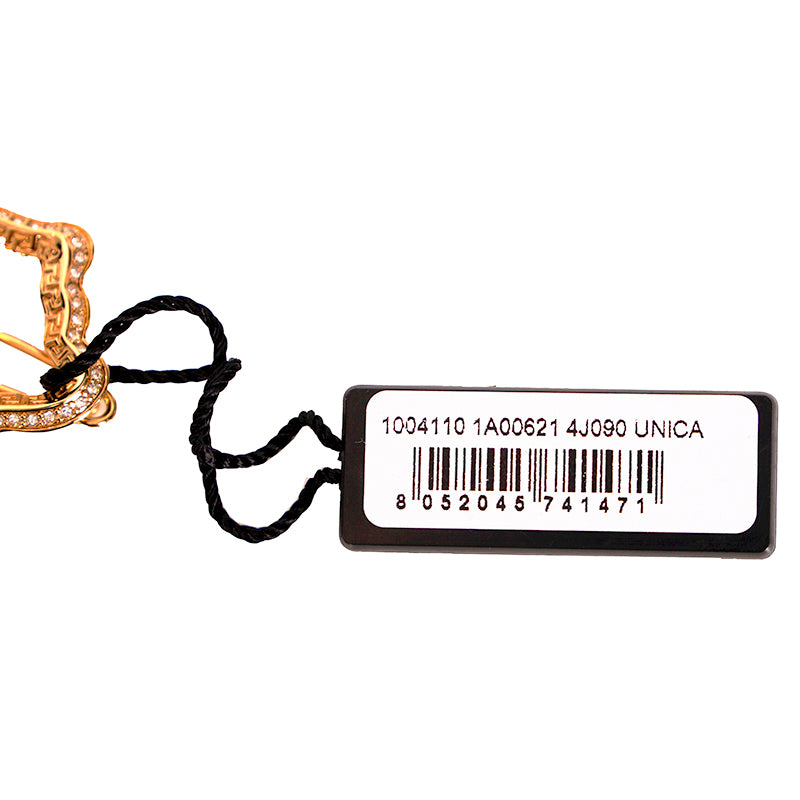 NEW $290 VERSACE Gold Tone Brass & CRYSTAL MEDUSA LOGO Barrette HAIR SLIDE NWT
