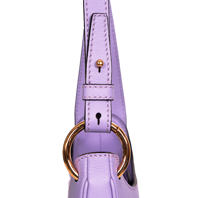 NEW $1,450 VERSACE Lilac Leather LA MEDUSA Mini Hobo Convertible Strap BAG NWT