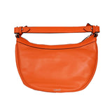 NEW VERSACE $1995 Orange Leather RUNWAY REPEAT HOBO Small BAG & CROSSBODY STRAP