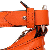 NEW VERSACE $1995 Orange Leather RUNWAY REPEAT HOBO Small BAG & CROSSBODY STRAP