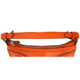 NEW VERSACE $1995 Orange Leather RUNWAY REPEAT HOBO Small BAG & CROSSBODY STRAP