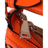 NEW VERSACE $1995 Orange Leather RUNWAY REPEAT HOBO Small BAG & CROSSBODY STRAP