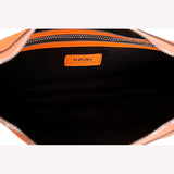 NEW VERSACE $1995 Orange Leather RUNWAY REPEAT HOBO Small BAG & CROSSBODY STRAP
